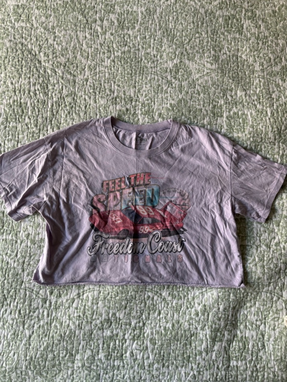 Hollister Light Purple Graphic Cropped Tee